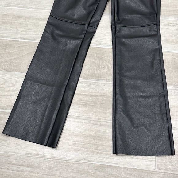 Princess Polly Macey High-Rise Straight Leg Vegan Faux Leather Pants in Black - Picture 8 of 16